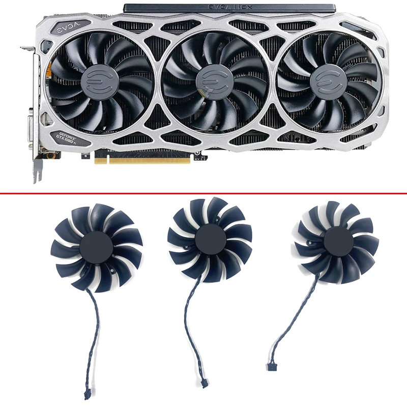 

3PCS 87MM 4PIN PLA09215B12H 0.55A Cooling Fan GTX1080Ti FTW3 ELITE GPU FAN For EVGA GTX 1080TI FTW3 DT GAMING Video Graphics Fan