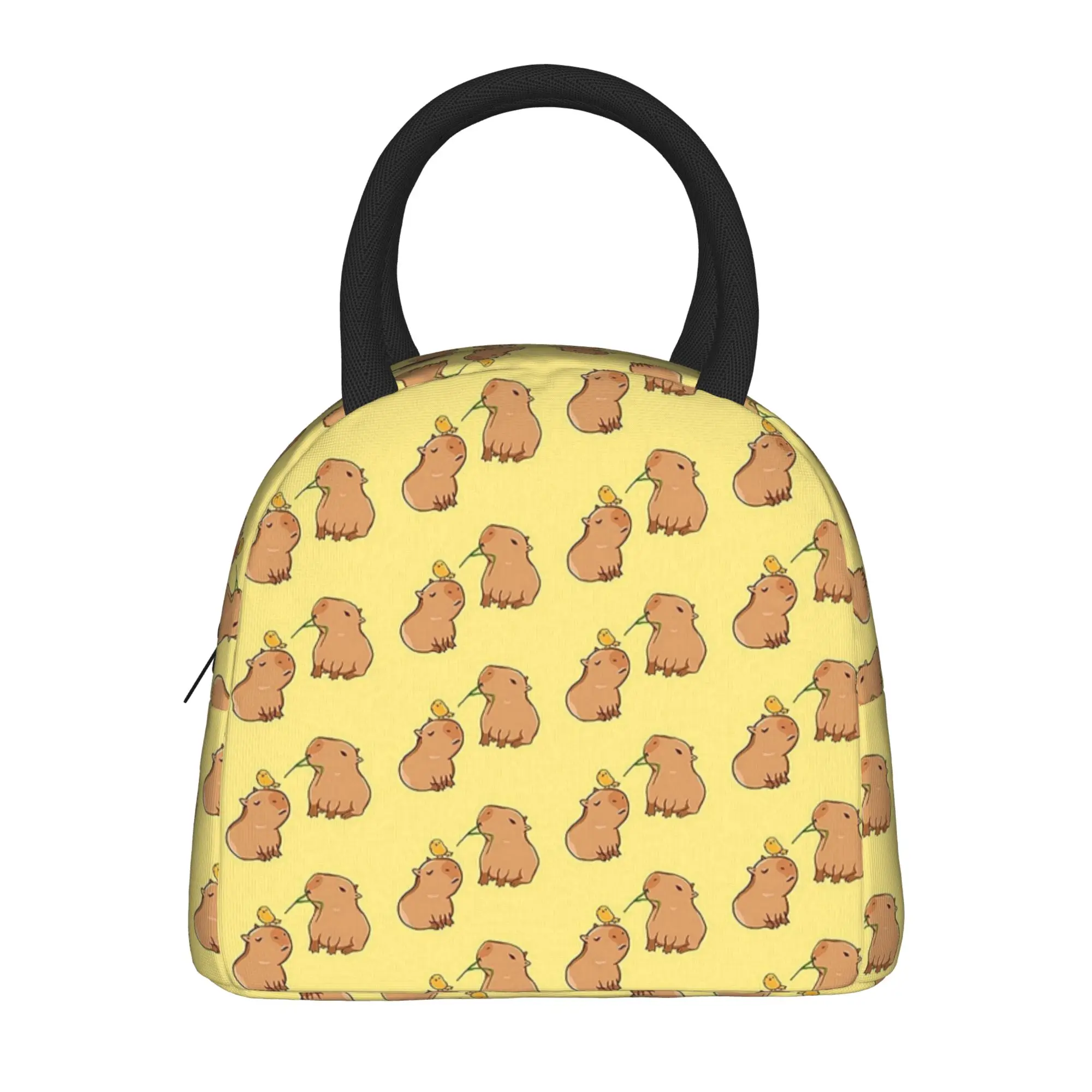 Cute Capybara Cartoon  Insulated Lunch Bag Thermal Bag Reusable  Leakproof Tote Lunch Box for Men Women Office  Outdoor