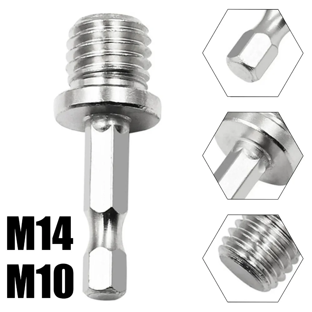 M14 M10 Drill Adapter 1/4 Hex Shank Drill Adapters Screw Thread Connecting Rod Angle Mill Handle Polishing Grinder Electric Tool