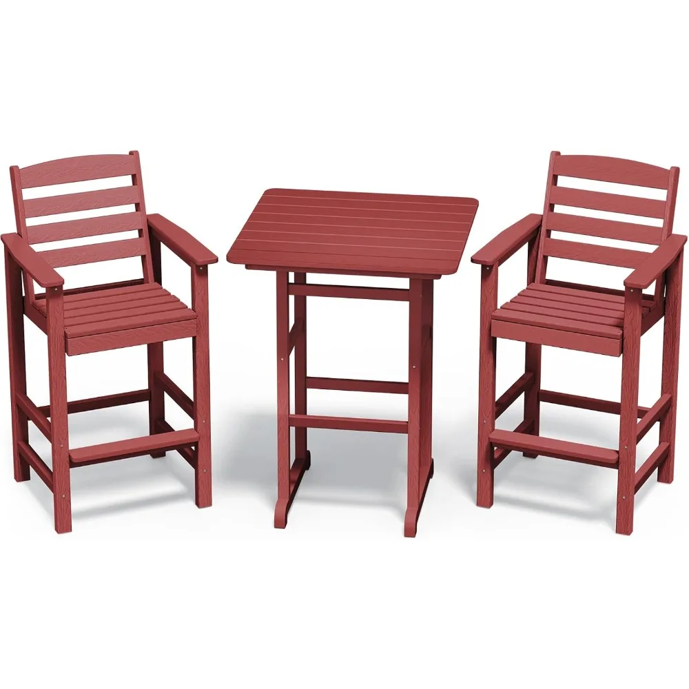 

Balcony Adirondack Chairs and Table 3 Pieces Set, Adirondack Bar Height Chairs Set of 2 and Bar Table