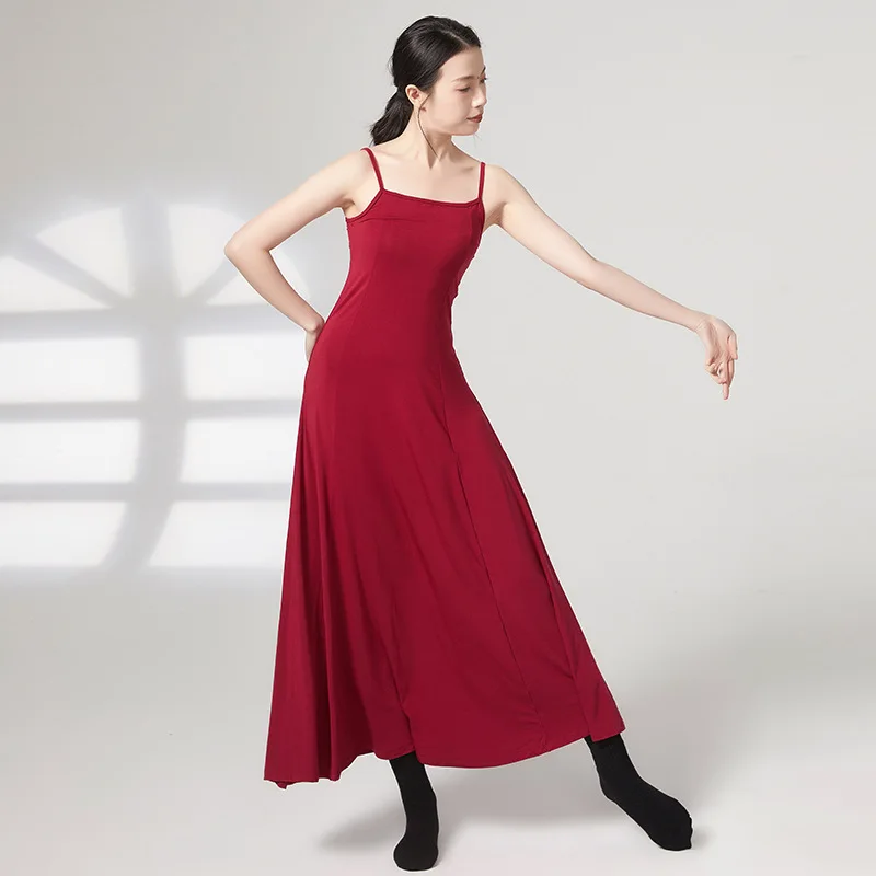 

Adult Solid Wine Red Belly Dance Slip Ankle Length Long Maxi Dresses Costume for Women Dancing Clothes Dancer Wear Clothing