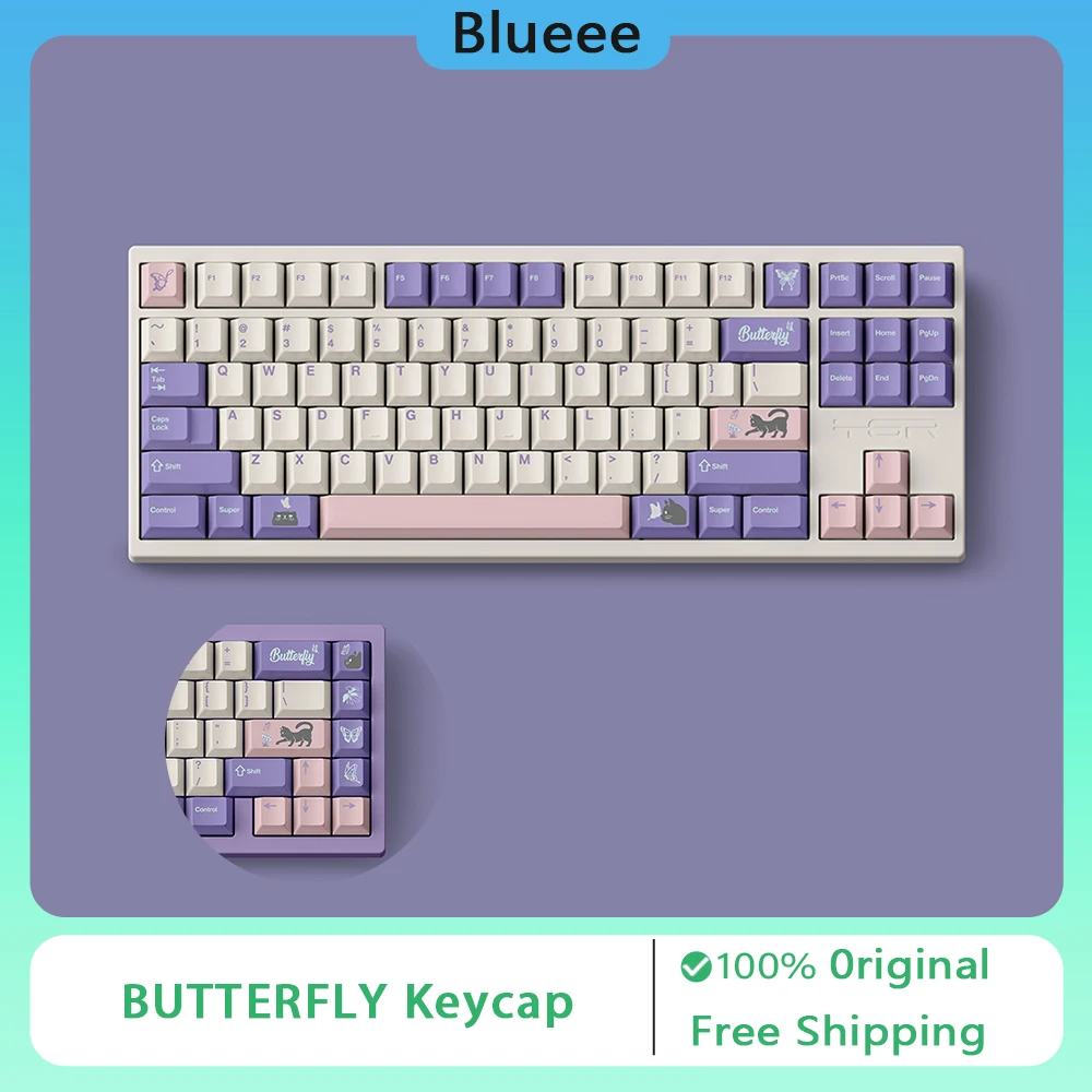 

FBB BUTTERFLY Keycap PBT Cherry Profile Original Keycap Thermal Sublimation 1.7mm Customized for Magnetic Switch Keyboard Cap