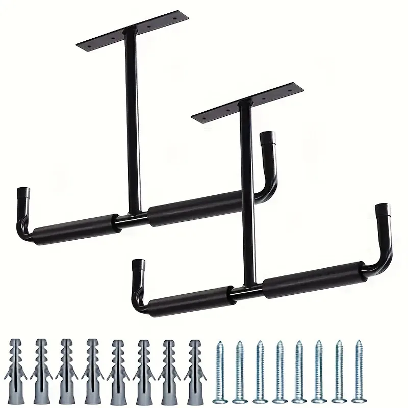 1pc Metal Garage Storage Hook Rack, Wall/Ceiling Installation, Heavy Duty Practical Hooks, Ladder Hooks, Suitable for Hanging H