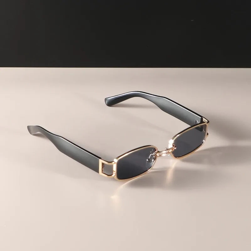 4 Pairs of Men's Metal Oval Square Trendy Narrow Small Frame Vintage Versatile Stylish Punk Fashion Glasses