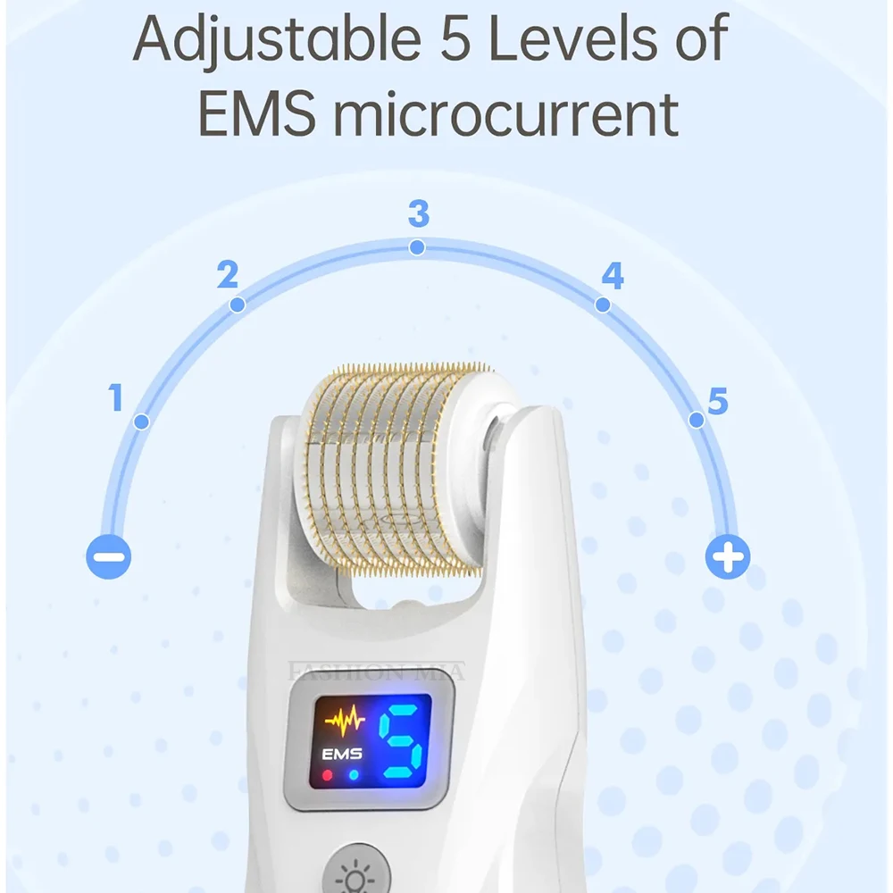 Электрический беспроводной биоролик G5 микротоковое вибрационное устройство для лица, тела, кожи головы, бороды, роликовый инструмент для светодиодной терапии