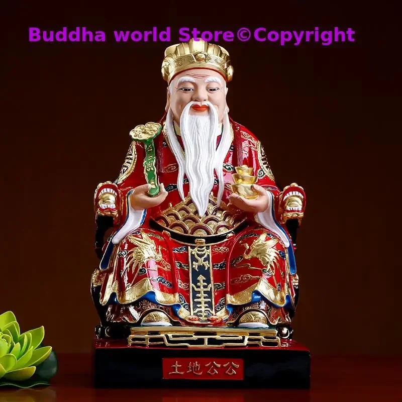 HOME SHOP Company Shrine TOP grade gilding brass God of wealth Mammon TU DI GONG CAI SHEN statue bring treasure money Good luck