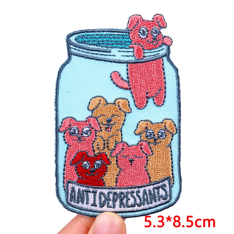Cartoon Patch DIY Animal/Cat Embroidery Patch Iron On Patches For Clothing thermoadhesive Patches On Clothes Jackets Sew Sticker