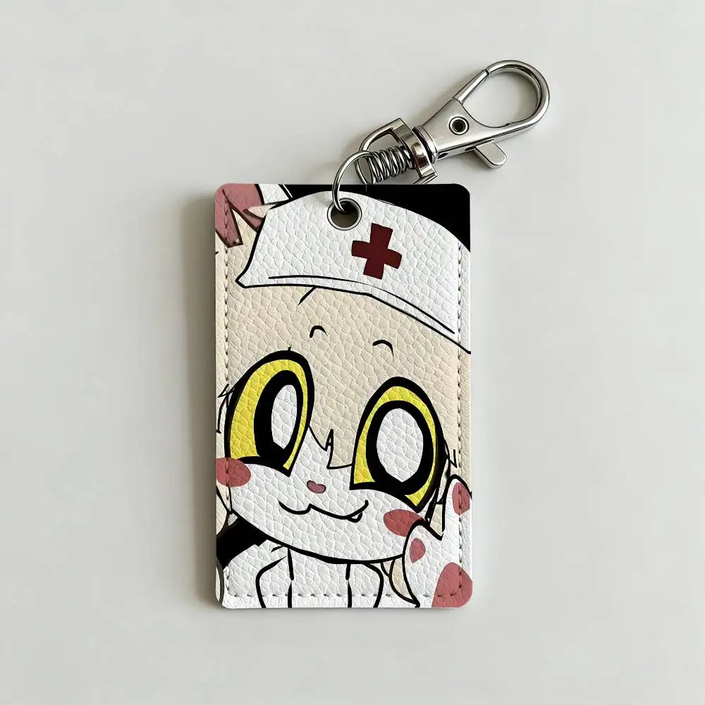 T-Terrible M-Mouse L-Lorna Card Case Leather Card Holder Keychain Key Ring Door Access Tags ID Card
