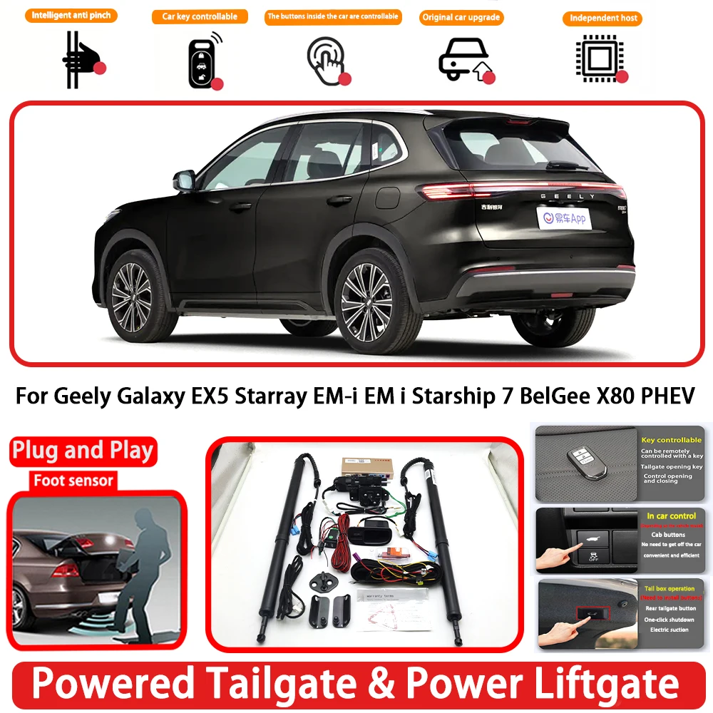 for Geely Galaxy EX5 Starray EM-i EM i Starship 7 BelGee X80 PHEV OEM Auto Powered Tailgate Power Liftgate Rear Trunk Opener