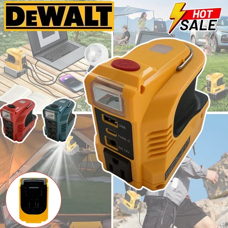 

Dewalt 110V-120V-220V Inverter Power Station For Milwaukee/Makita 18V Battery 180W LED Outdoor Camping Adapter Power Supply Tool