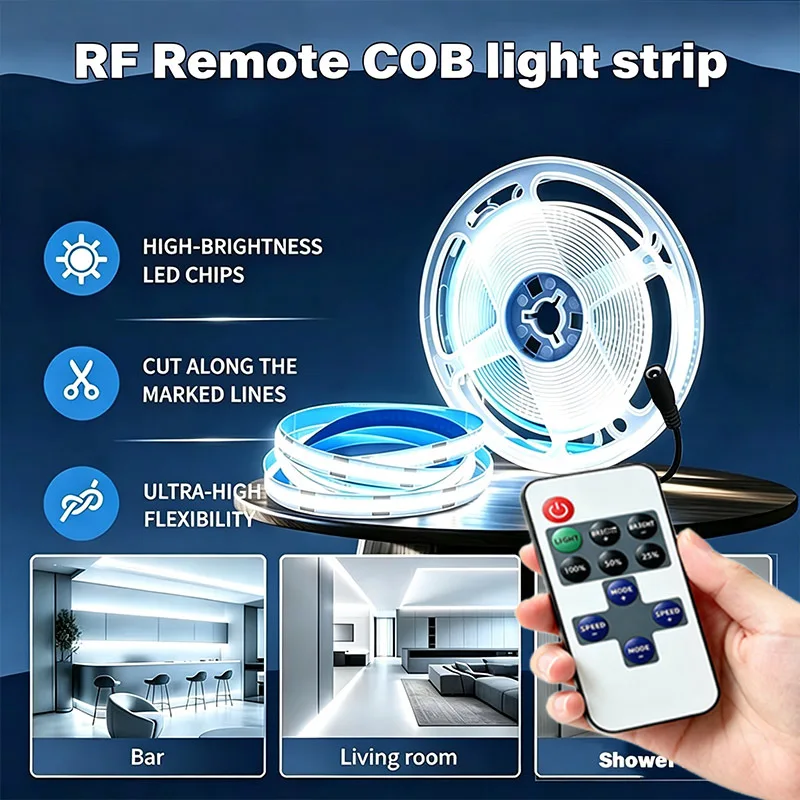 COB Deliver Included RF Remote, Can Be Cut to Be Used for Indoor DIY Decoration, Holiday Party Venue