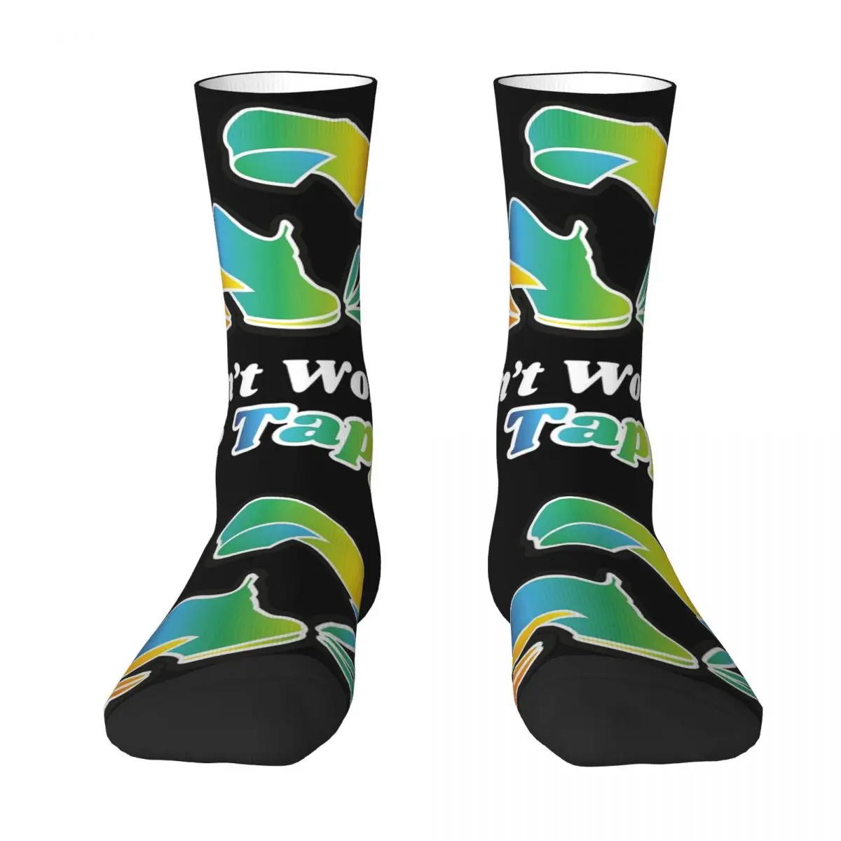 

Don't Worry Be Tappy With Tap Shoes Socks Sweat Absorbing Stockings All Season Long Socks for Man's Woman's Birthday Present