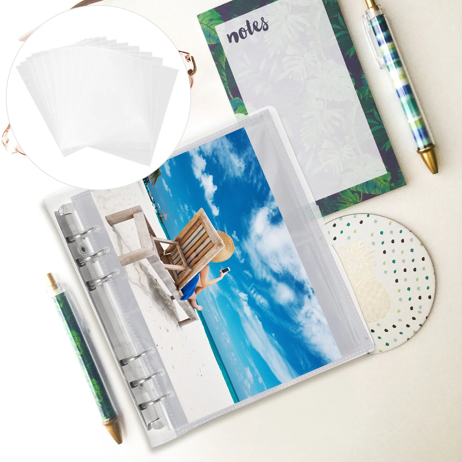 

20Pcs Photo Album Storage Bags Clear Reusable Loose Leaf File Pockets Convenient Sheet Protectors Binder Inserts for School