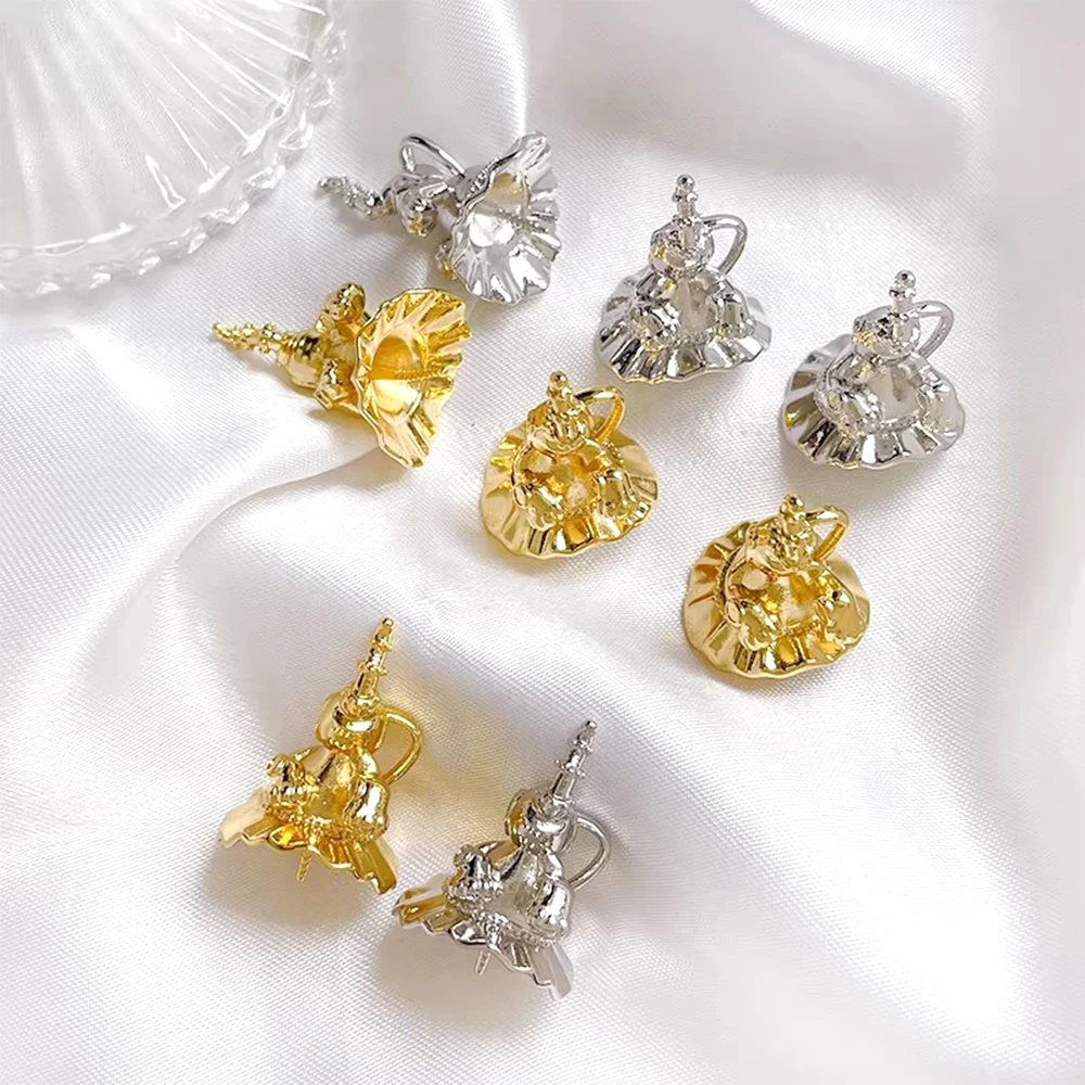 

1 штука, латунная фурнитура с позолотой из натурального золота, подвеска-шляпа волшебника, для изготовления украшений своими руками, материалы для кукольных аксессуаров в стиле барокко