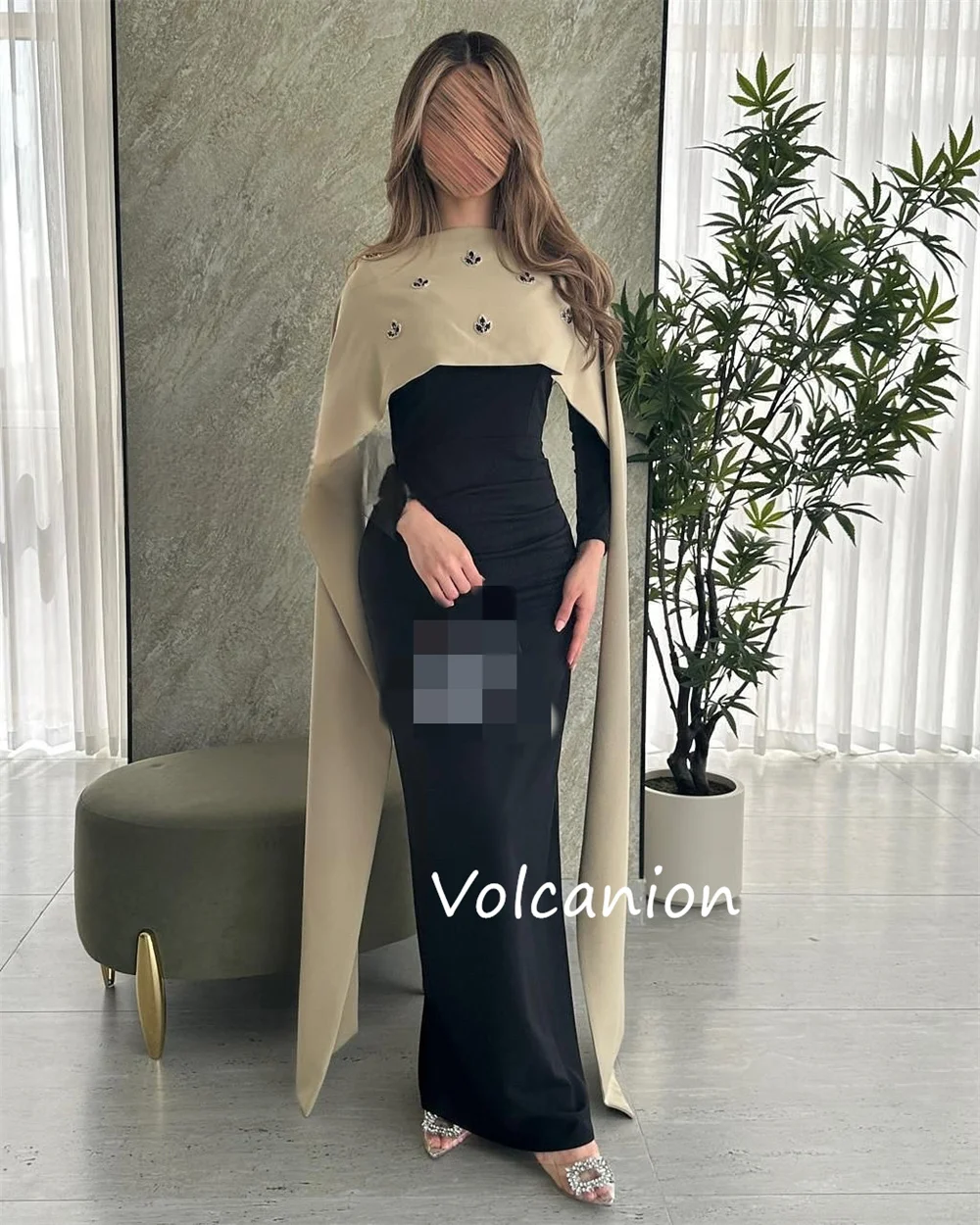 Personalizado requintado jérsei lantejoulas em linha reta colher pescoço midi vestidos sob medida ocasião de alta qualidade simples