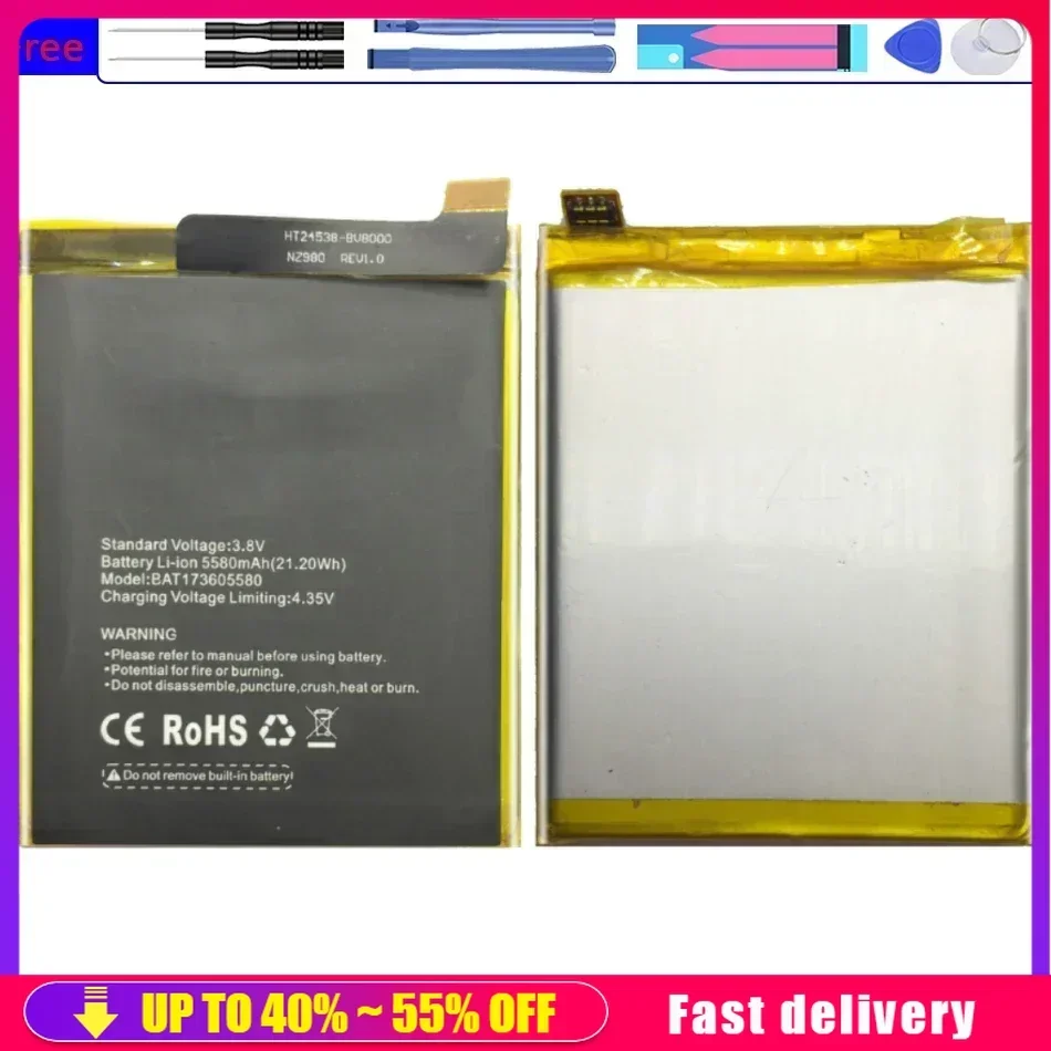 BAT173605580 Replacement Mobile Phone Battery For Doogee S60 / S60 Lite Bateria 5580mAh