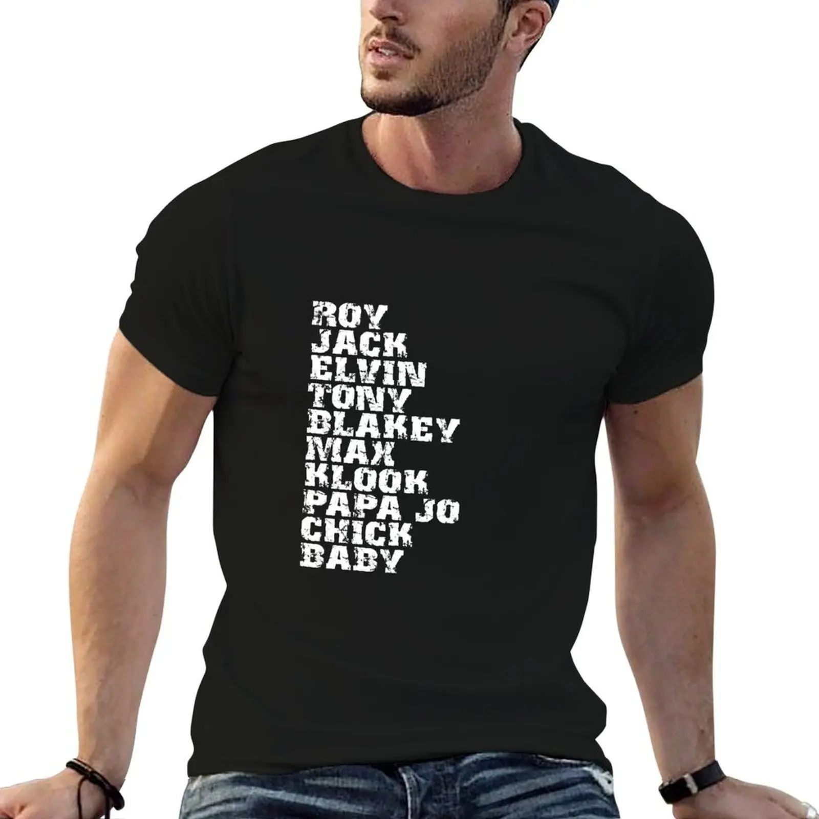 Famous Influential Jazz Drummers List T-Shirt blue archive fashion shirts mens graphic t-shirts