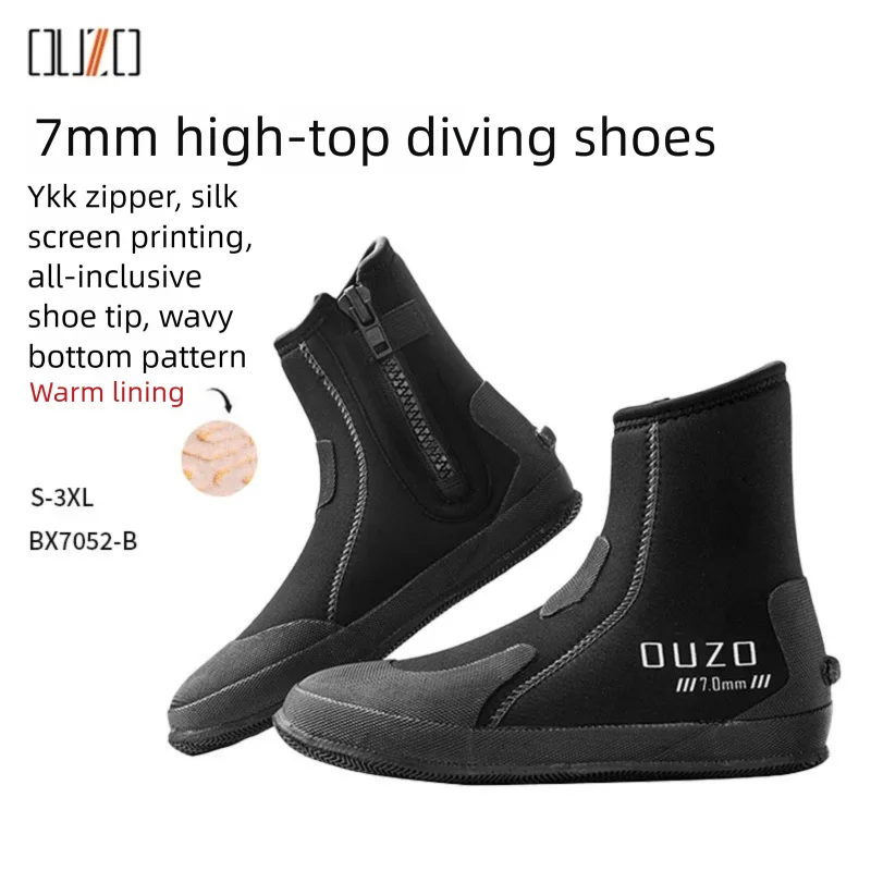 New 7mm Diving Shoes Thick Anti Stab And Wear-resistant Snorkeling Beach Sulfide Upstream Surfing High Top Diving Boots
