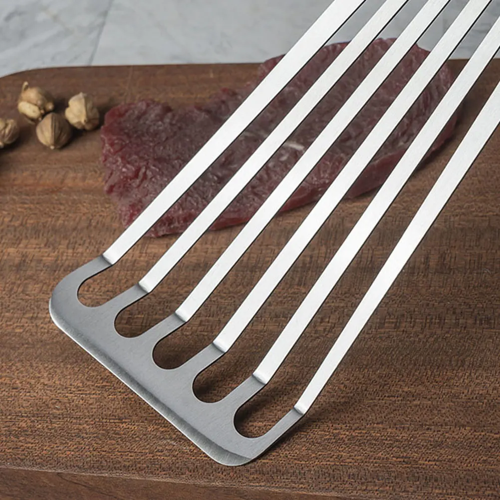 

2pcs Stainless Steel Fish Shovel for Kitchen Cooking Spatula Steak Tool Large Silver Heat Resistant Outdoor BBQ Home