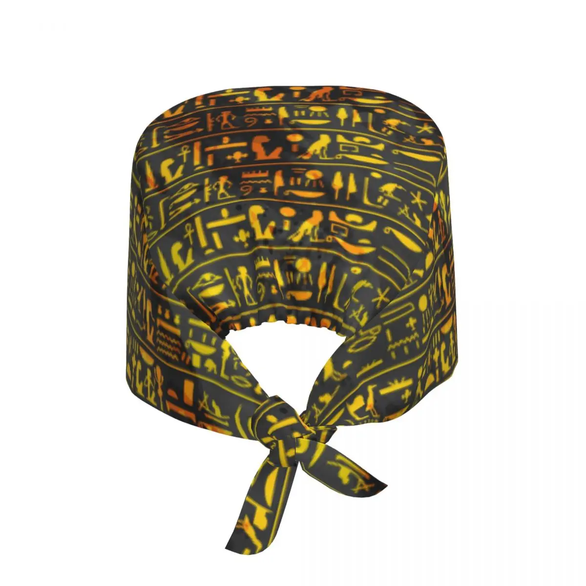 Golden Ancient Egyptian Hieroglyphs Hats Scrub Hat Beauty Salon Working Cap Laboratory Pet Shop Nursing Scrub Cap