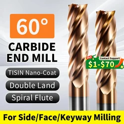 End Mill HRC60 4 Flute 1mm 3mm 6mm 8mm 10mm 12mm 16mm 20mm Alloy Carbide Tungsten Steel Milling Cutter Metal Cutter CNC Tools