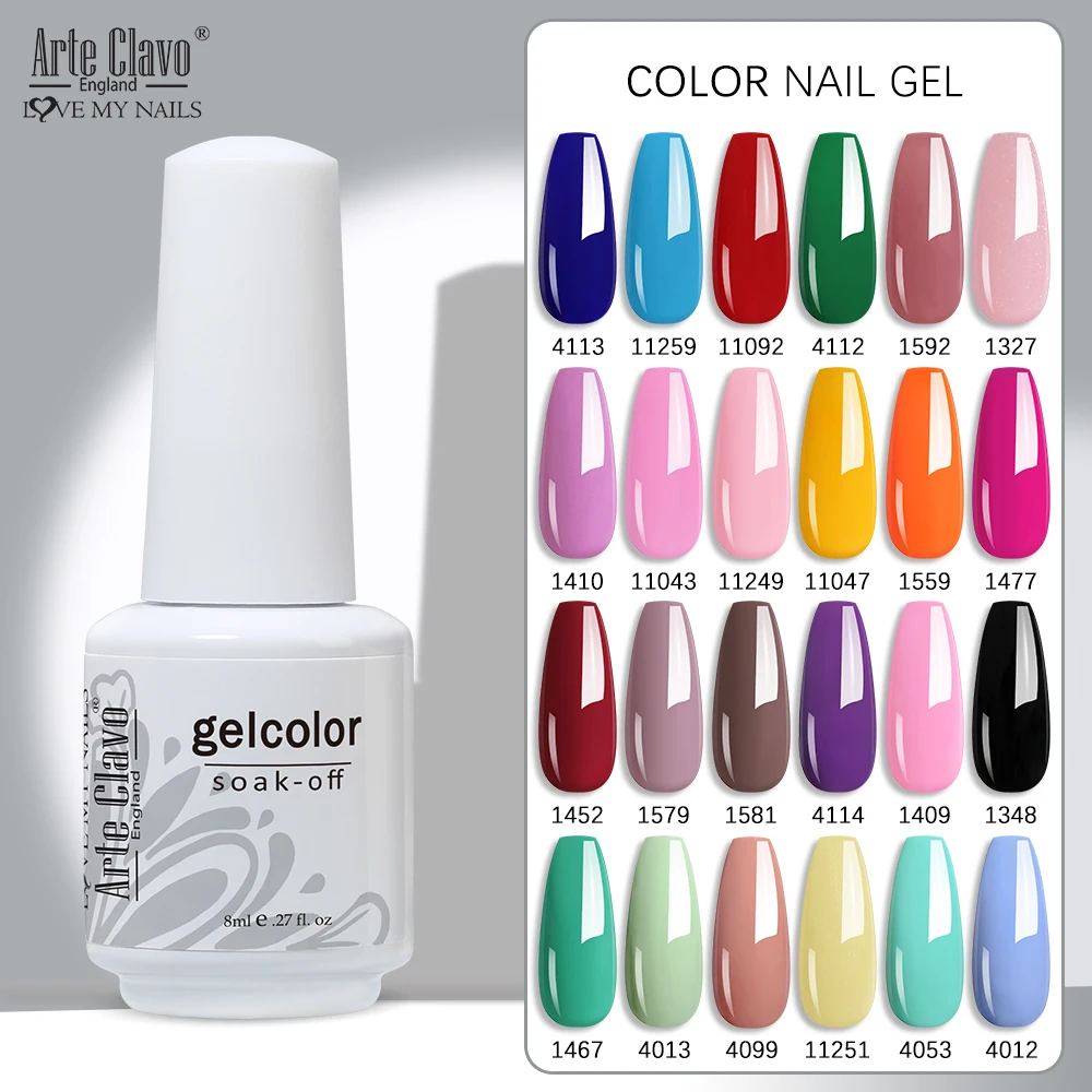آرتي كلافو جل طلاء الأظافر الصيف اللون 8 مللي ورنيش شبه دائم نقع قبالة الأشعة فوق البنفسجية LED طويلة الأمد مسمار الفن هلام الورنيش لوازم