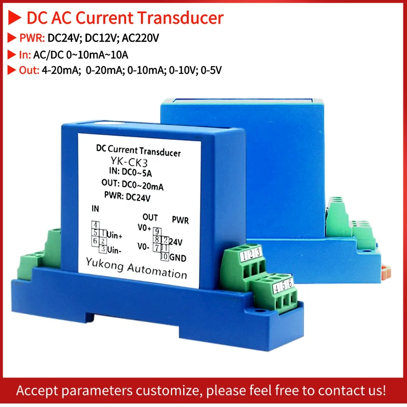 

DC 0-500mA Hall Current Sensor Current Transmitter 10A Current Transducer 4-20mA 0-10V Output