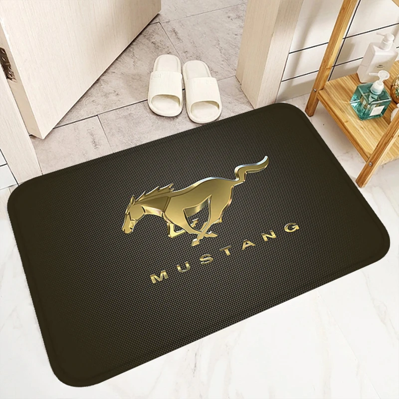 Bath Mat F-Ford Mustang Bathroom Floor Washable Non-slip Kitchen Rug Room Carpet Doormat Entrance Door Bedroom Mats