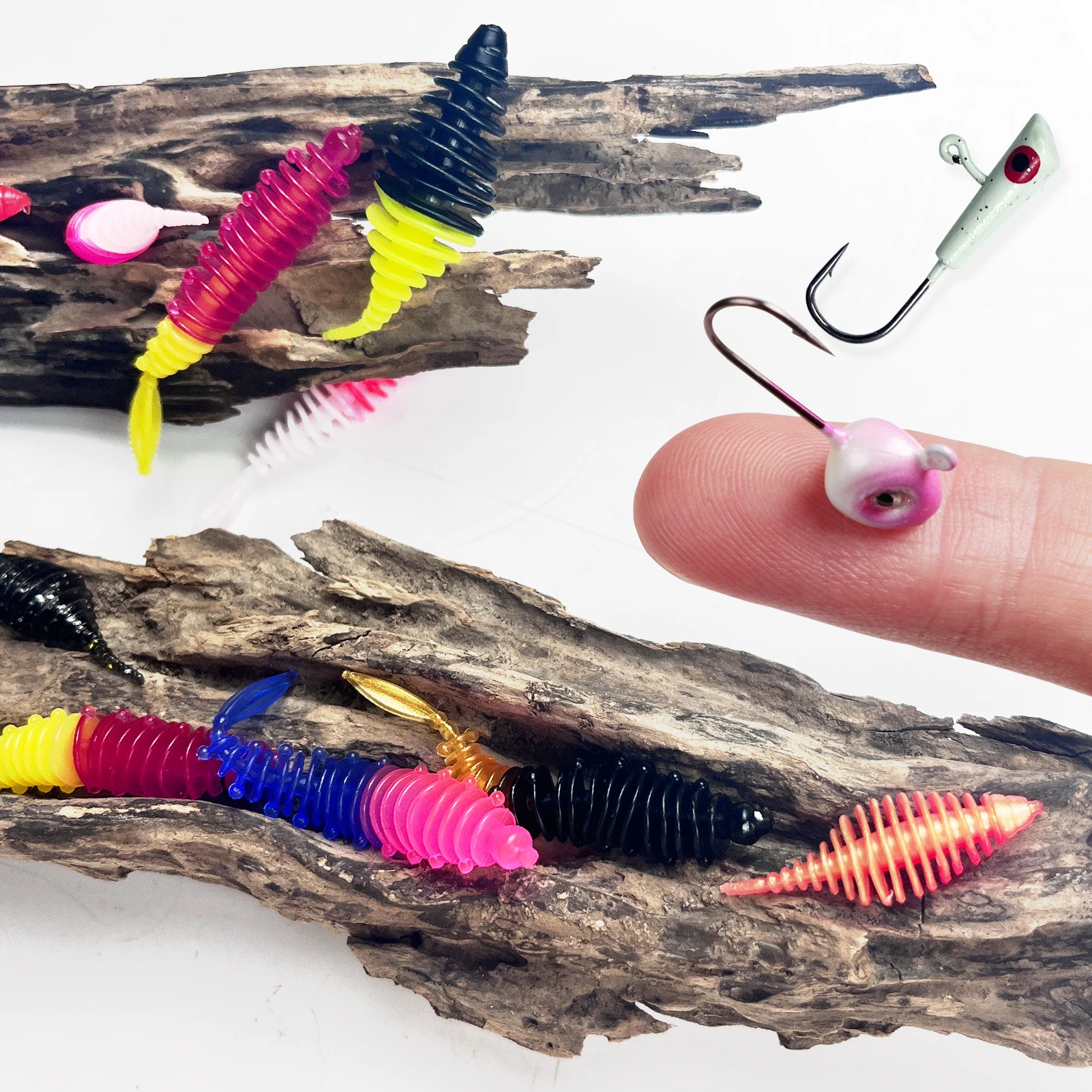 Jig Head con vinilo realista – Gusanos artificiales de pesca
