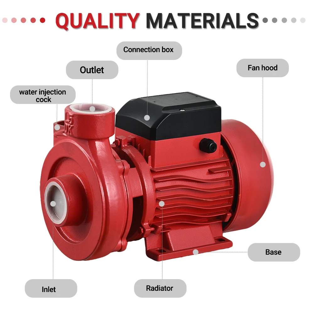 1.5DK-20 시리즈 1마력 750w 220v 450L/min 관개용 산업용 원심 펌프 (급수/농업용)