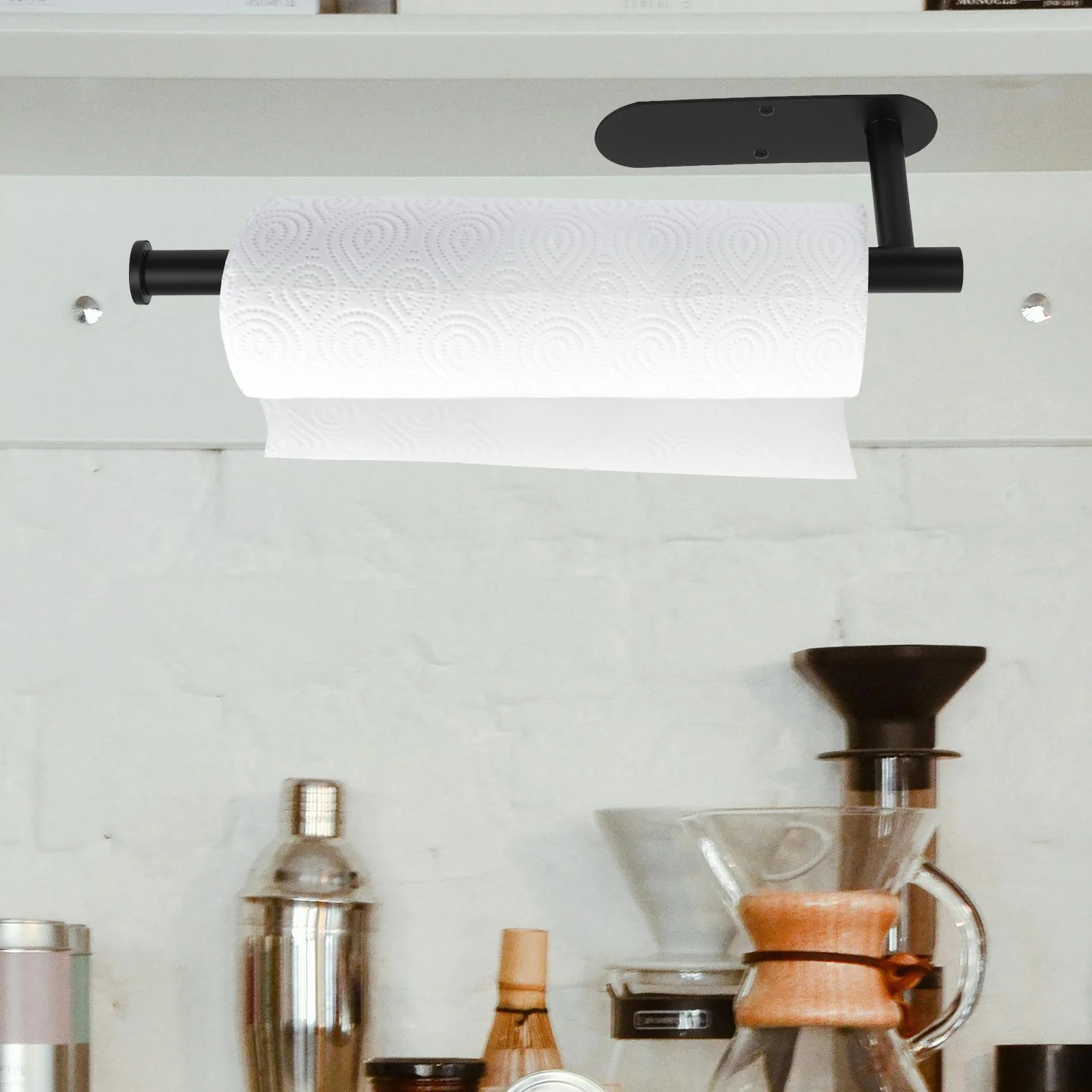 

Punch-Free Paper Towel Rack Wall-Mounted Tissue Holder For Bathroom Kitchen Aviation Aluminum Easy Clean No Damage