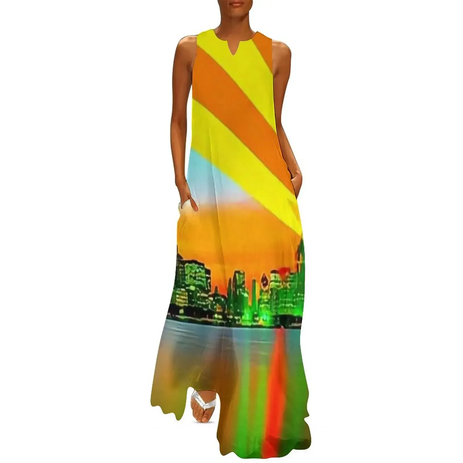 

Sunset on Boognish Long Dress Women's dresses cocktail dresses women's clothing korea stylish Women dresses summer Dress