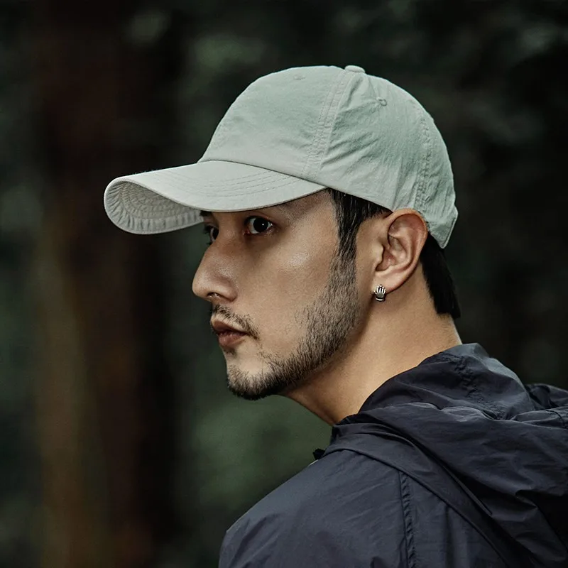 Men's Outdoor Waterproof Quick Dry Baseball Cap Summer Lightweight Breathable Sun Hat for Hiking Sports Casual Solid Color Cap
