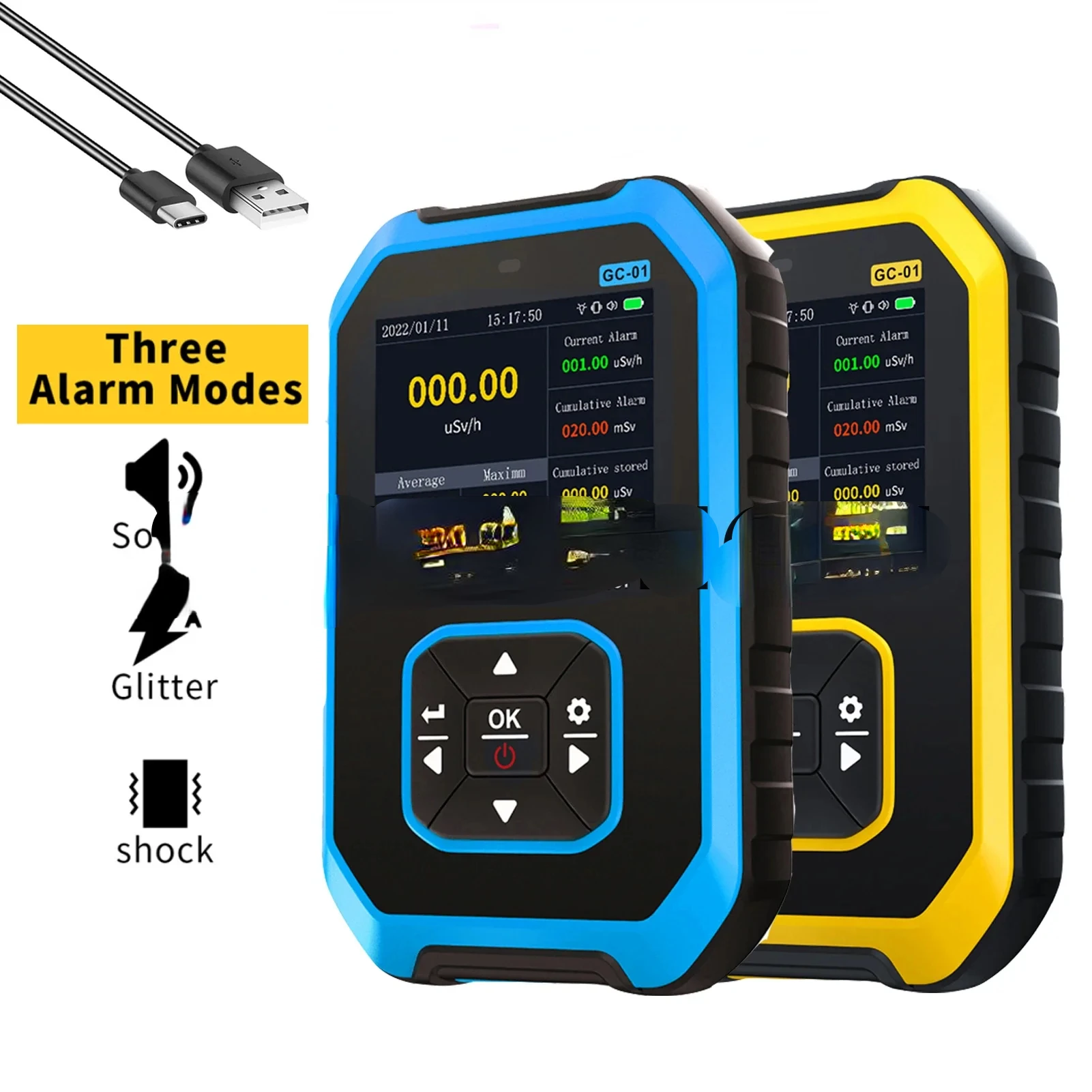 GC-01 Nuclear Radiation Detector Geiger Counter X-ray Γ-ray Β-ray Radioactivity Tester Marble Detector Personal Dosimeter