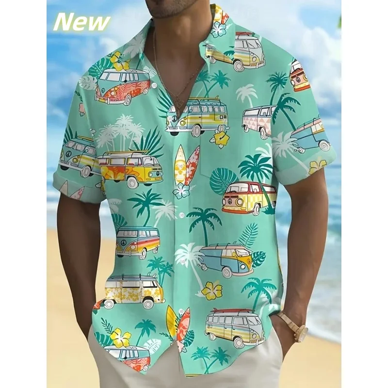 

3D Printed Sunglasses Banana Aloha Shirt For Men Bus Graphic Blouses Casual Short Sleeve Hawalian Shirts Loose Street Lapel Tops