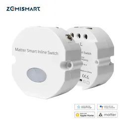 Zemismart Matter Over WiFi Inline Module Relay Breaker 2 Gang Switch Smart Home Automation Homekit Google Home Smartthings App