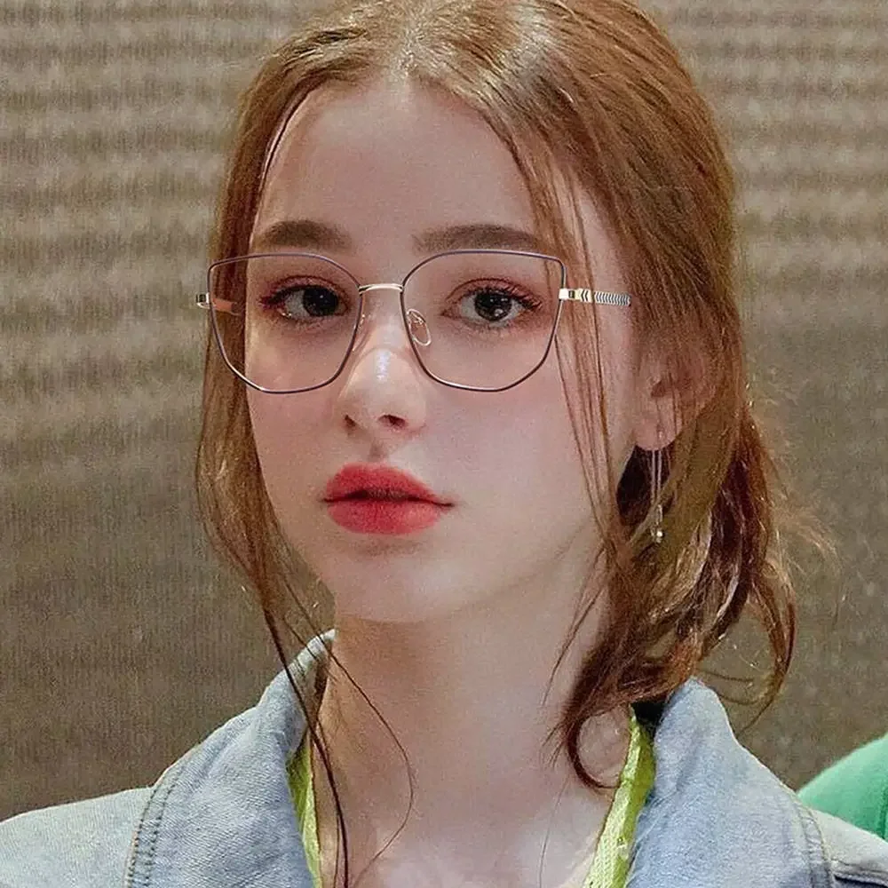 Óculos anti-luz azul olho de gato da moda, armação quadrada de metal, óculos para jogos de computador, óculos de leitura, óculos ópticos, mulheres me