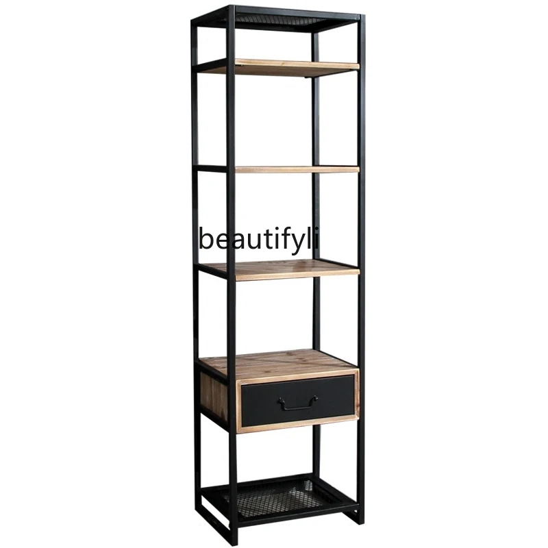 

Industrial Style Bookshelf and Storage Shelf Living Room Storage Display Stand Partition Frame Shelf Bookshelf Iron Art