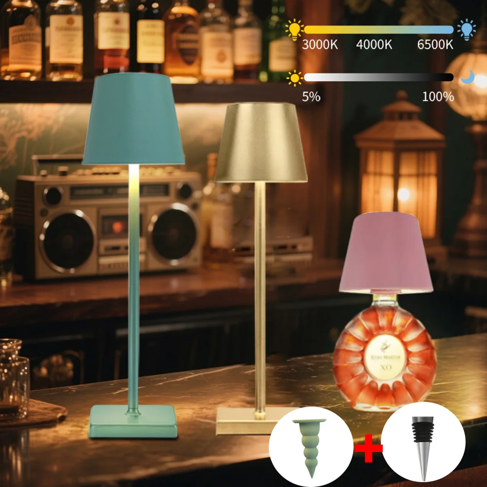 

LED Desk Lamp Rechargeable Table Lamp Bar Ambiance Wireless Touch Wine Bottle Lamps Waterproof Led Lights Infinitely Dimmable