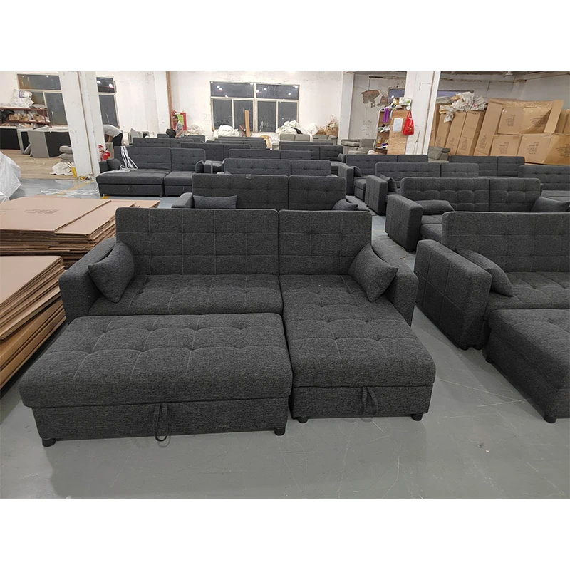 wholesale Functional L shape lounge sofa bed furniture with storage for home center