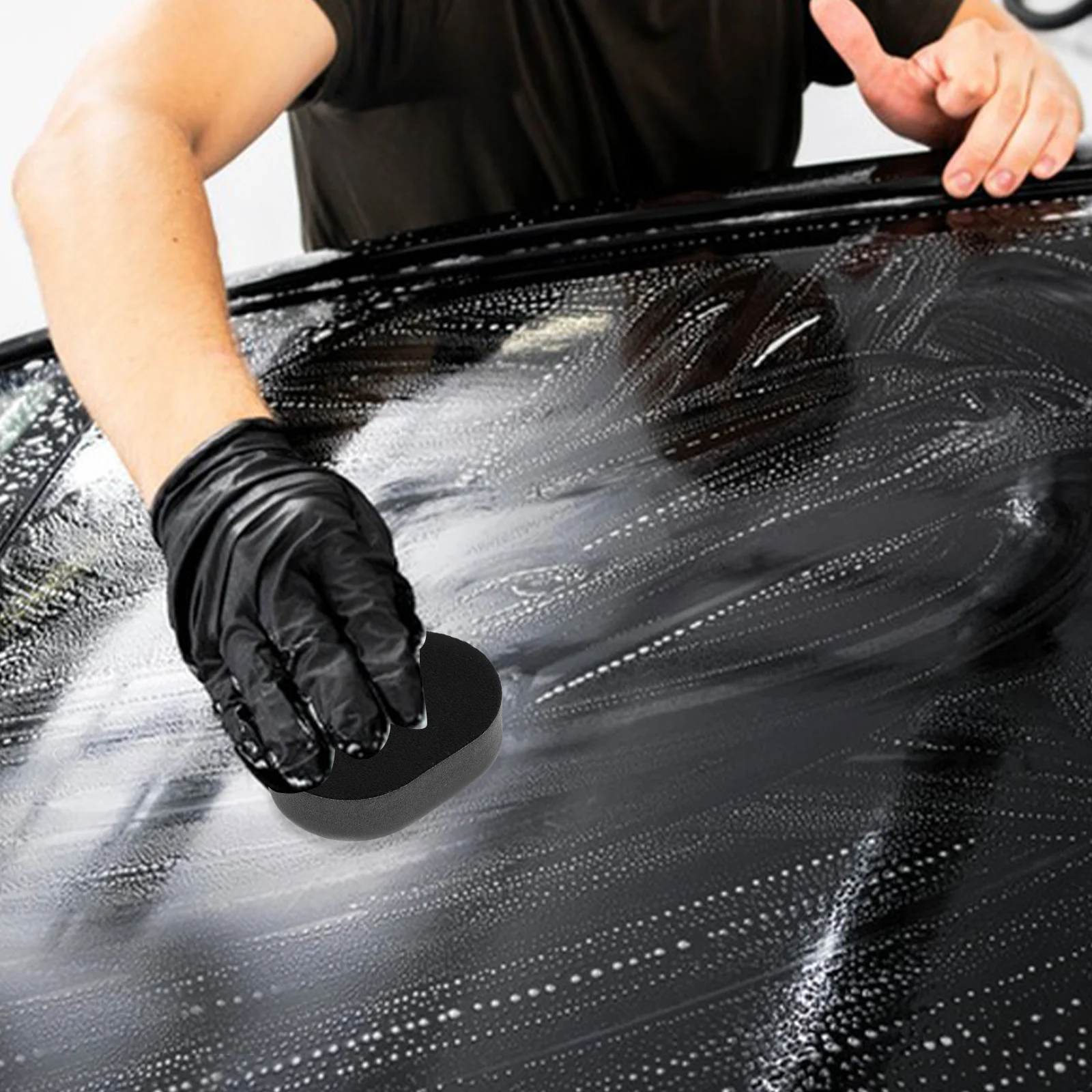 

Tire Shine Applicator Pad Colorful Reusable Car Detailing Sponge Car Wash Wax Applicator Polishing Buffer Tool