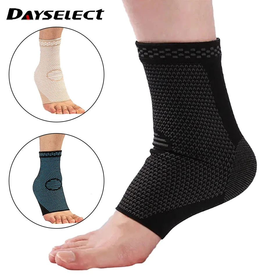 1PC Nylon Ankle Protector Elastic Breathable Sweatwicking Knitted Pressure Ankle Support Basketball Fitness Jumping Rope Running