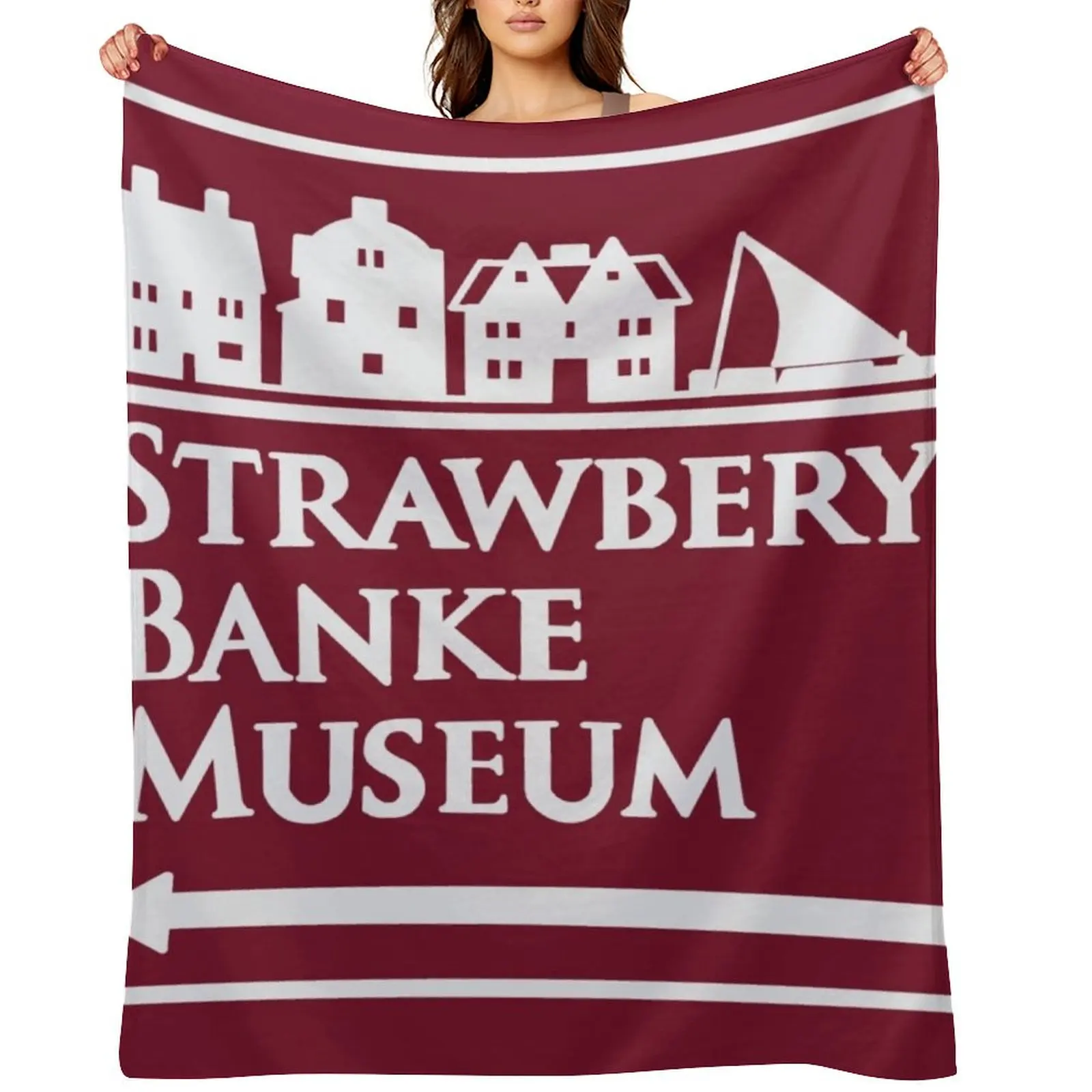 

Strawbery Banke Museum Sign Throw Blanket Comforter Soft Beds Extra Large Throw funny gift Blankets