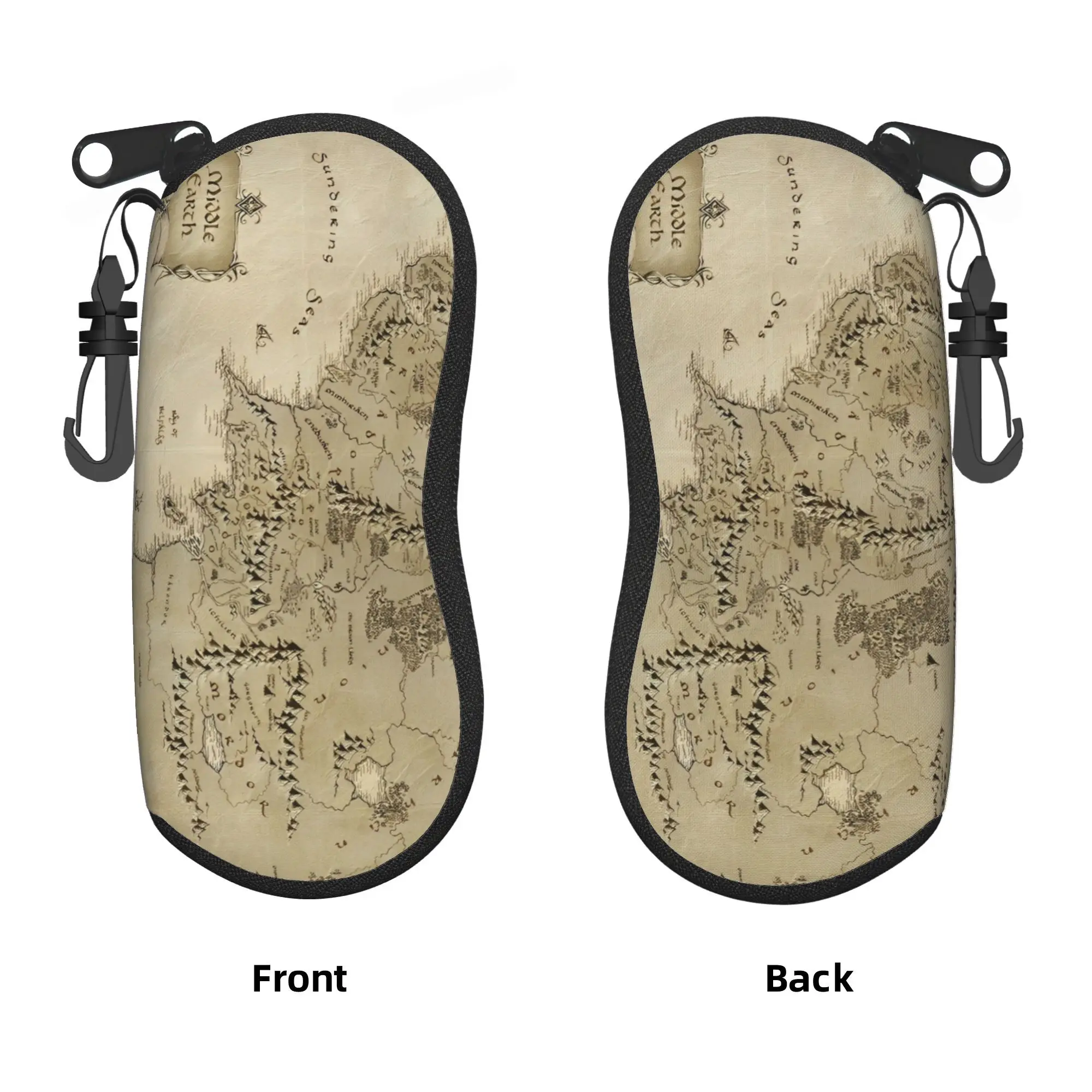 L-Lords Of The R-Rings Middle Earth Map Glasses Case Cover Men Women  Sunglasses Case Custom Eyewear Storage Eyeglass Protector