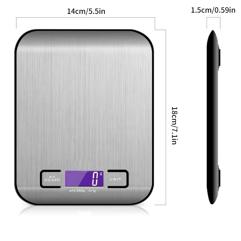 5kg/1g 10kg/1g Electronic Digital Kitchen Scale Food Weighing Scale With Stainless Steel Platform