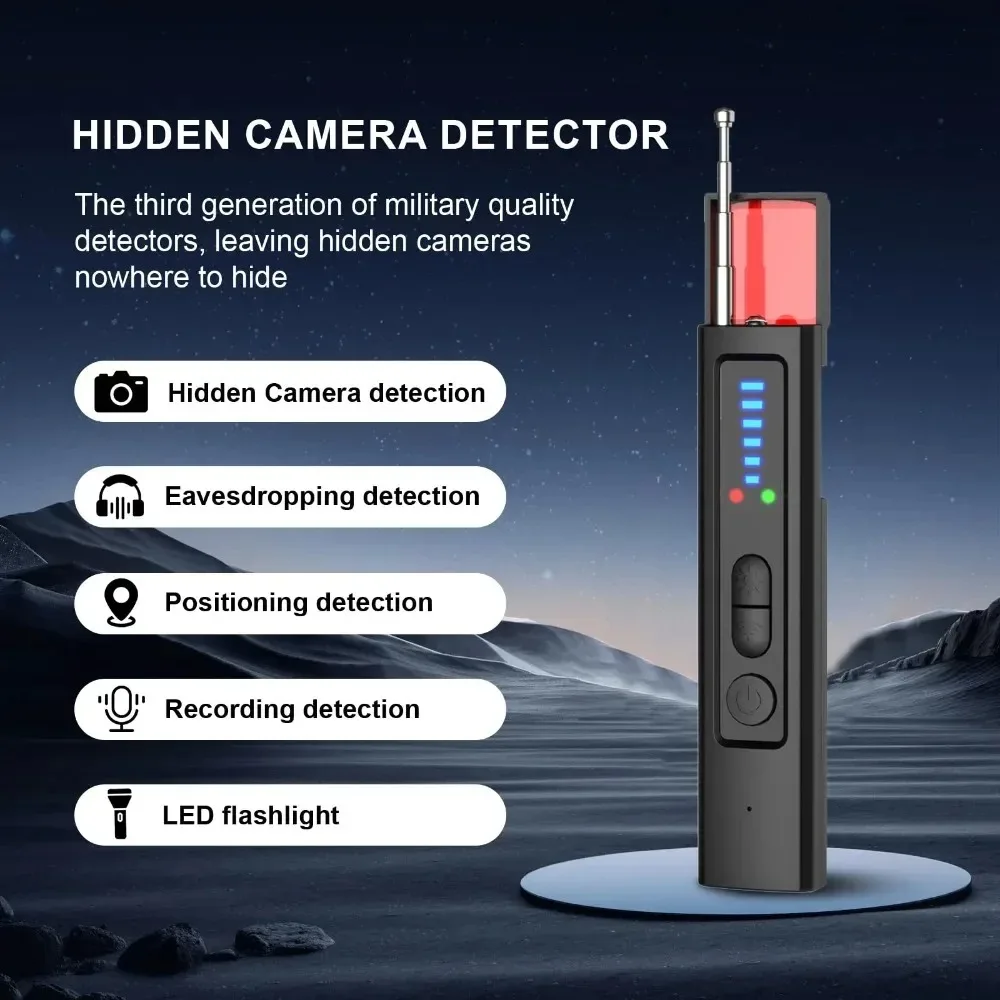 New Hidden Camera Detector, Infrared Scanning, GPS & Eavesdropping Detection, Adjustable Sensitivity, for Hotel/Car/Room Privacy view 6