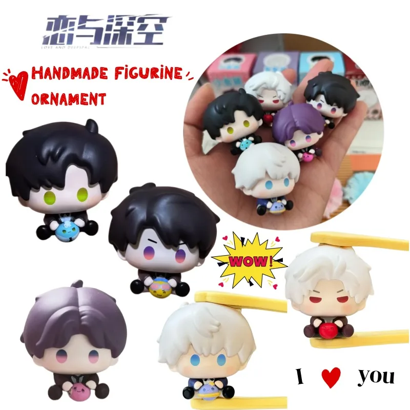 

New Love and Deepspace Xavier Zayne Rafayel Sylus Hand-held Sitting Posture Ornaments Animation Surrounding PVC Doll Play Gift