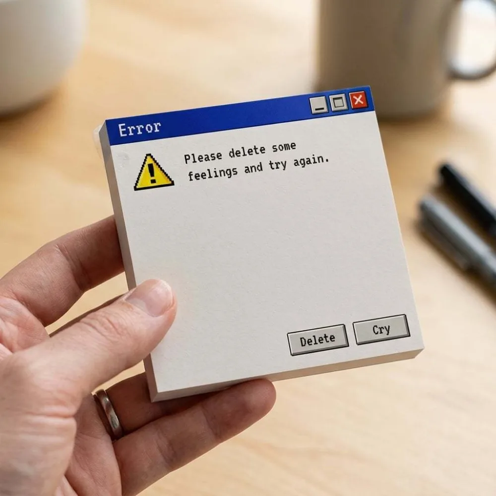 50PCS Stickable Retro Computer Error Pop-up Sticky Note Creative Confirm Message Notepad Student Reward Stationery Gifts