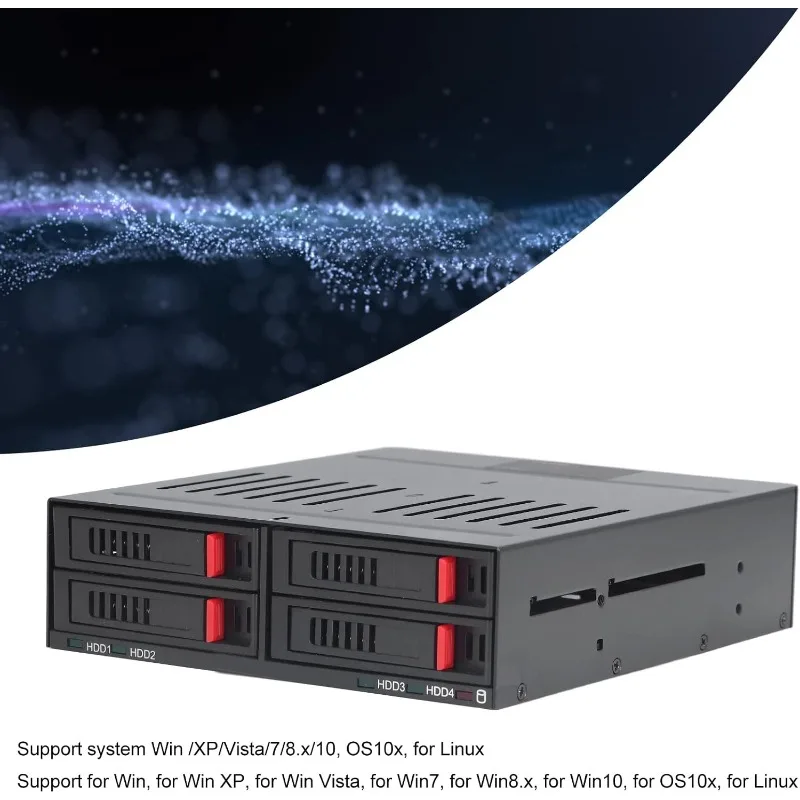 قفص Sata HDD & SSD Hot Swap، قاعدة محرك الأقراص الصلبة 4 خليج 6 خليج لعلبة 5.25 بوصة، محطة محرك الأقراص الصلبة 6 خليج مع مراوح التبريد #5