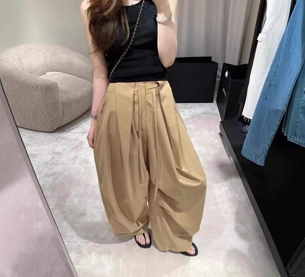 Scissor Pants Women's Design Sense Lazy Wide Leg Work Pants New Pear Shaped Figure Hanging Sports Pants